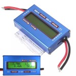 Voltmeter, wattmeter, ammeter, multifunctional, digital multimeter, 4 - 60 V, 100 A, blue color